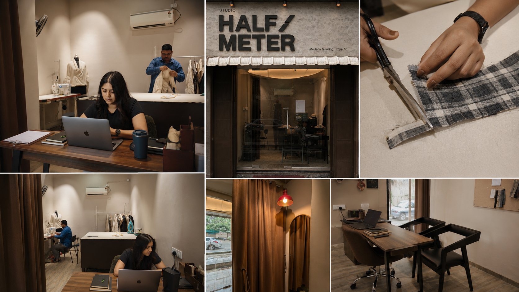 Inside Studio Half Meter, a tailoring and made to measure studio in Balewadi, Pune